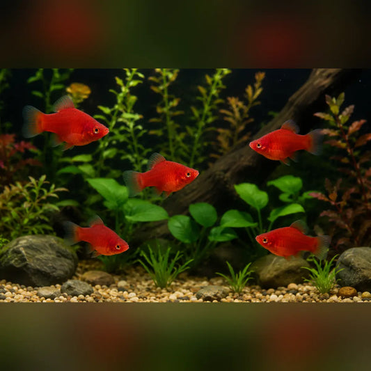 Dwarf Coral Red Platy (School of 5)