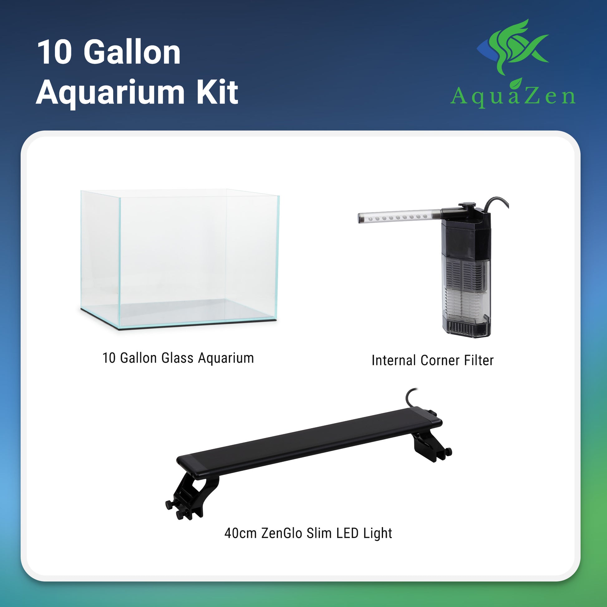 Aquazen 10 Gallon Complete Aquarium –